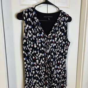 White House Black Market Geometric Black and White Blouse